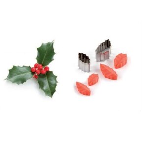 Silikonstempel / Veiner & Ausstecher Set Holly leaf