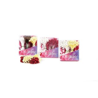 Bltenpollen / Staubblten Set 288 fr weie perle /rote Blumen