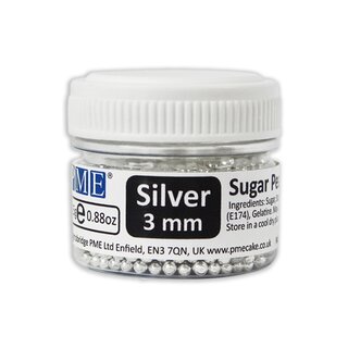 PME Sugar Pearls Silver 3mm 25g