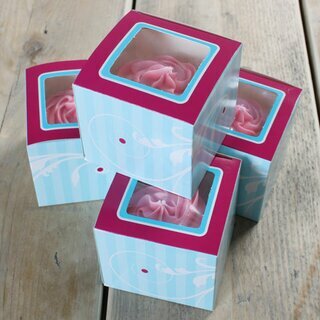 FunCakes Cupcake Box 1 -Elegant 9x9x8cm- + insert pk/4