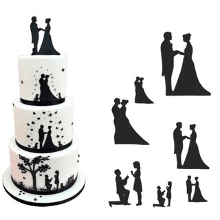 Patchwork Cutter Wedding Silhouette Set