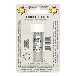 Sugarflair Edible Lustre Satin Silver, 2g