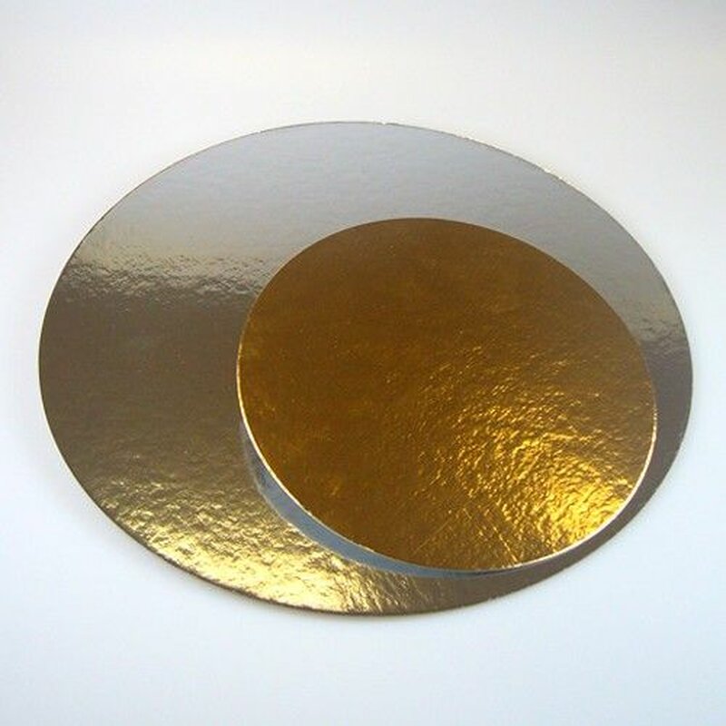 Cake board, round - Decora - thick, silver, 30 cm