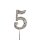 Diamant-Zahl -5- am Silberstab, 4,5 cm,