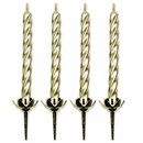 PME Gold Twist Candles with Holders pk/10