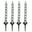 PME Silver Twist Candles with Holders pk/10