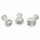 Mini Square Plunger Cutter Set of 3