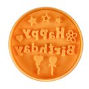 Städter Präge-Ausstecher mit Auswerfer Happy Birthday 6,5 cm