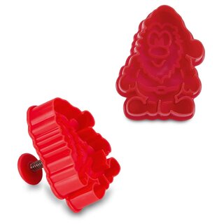 Stadter  Cookie cutter with stamp and ejector Santa Claus 6 cm