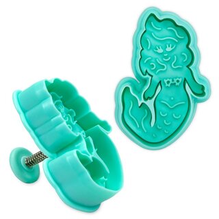 Stadter  Cookie cutter with stamp and ejector Mermaid 6 cm