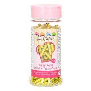 FunCakes Metallic Sugar Rods XL -Yellow Gold- 70g