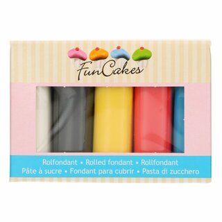 Funcakes Rollfondant Multipack Primrfarben 5 x 100g