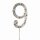 Diamant-Zahl -9- am Silberstab, 4,5 cm,