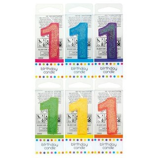 Sparkly Mini Number Candle Number 1 - 45mm