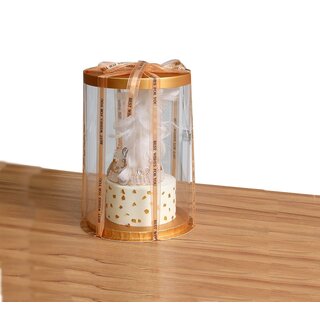 Runde Tortenbox ø300 / 350 mm Transparent / Gold