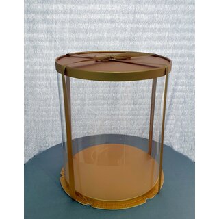 Runde Tortenbox ø300 / 350 mm Transparent / Gold