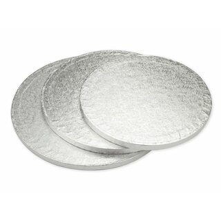 Cake-Masters Cakeboard rund 33cm silber einzeln in Folie