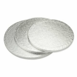 Cake-Masters Cakeboard rund 40cm silber einzeln in Folie