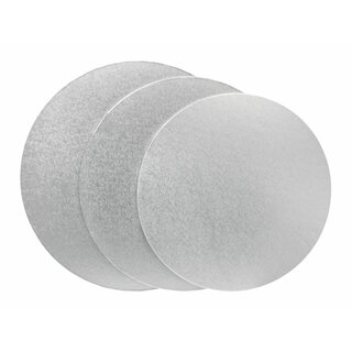 Cake-Masters Cakeboard rund 20cm silber 4mm einzeln in Folie