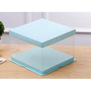 Tortenbox Cake Box Transparent Blau 35 x 35 x 37 cm