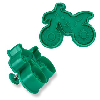Stadter  Cookie cutter with stamp and ejector Motocross 8 cm