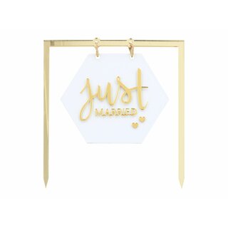 Cake-Masters Cake Topper Just married gold