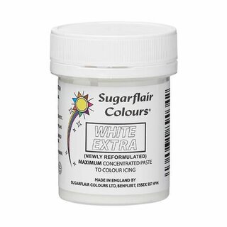 Sugarflair Pastenfarbe - Extra weß - 42g