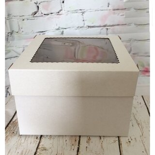 Tortenkarton Geschenkbox mit Sichtfenster- 25,4 x 25,4 x 20,3 cm