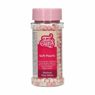 FunCakes Soft Pearls Medium Rosa/Wei 60 g