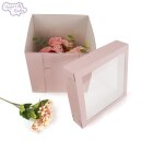 Tortenkarton Geschenkbox Rosa mit Sichtfenster- 30,5 x 30,5 x 30,5 cm
