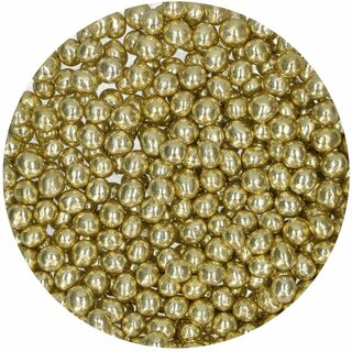 FunCakes Knusprige Choco Perlen - Metallic Yellow 60g