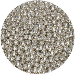 FunCakes Knusprige Choco Perlen - Metallic Silver 60g