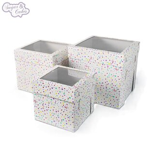 Tortenkarton Cake Box Party 30,5 x 30,5 x 30,5 cm Konfetti