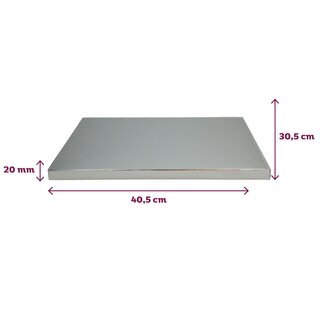 FunCakes Cake Drum Oblong 40x30cm Silver 20mm