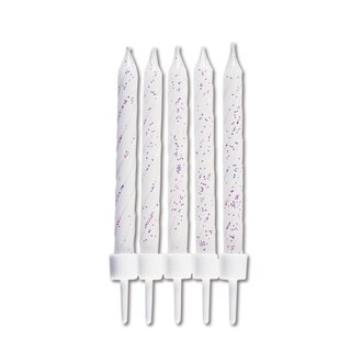 Stdter  Kerzen Geburtstag 7,5 cm mit Halter 10 Stck