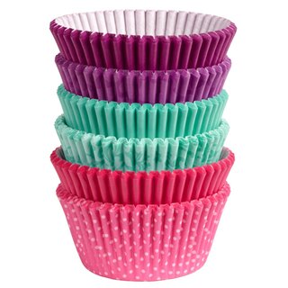 Wilton Baking Cups Pink/Turquoise/Purple 150 St.