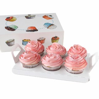 FunCakes Cupcake-Schachtel 6 -Cupcakes 24 x 16 x 8 cm- + Ein